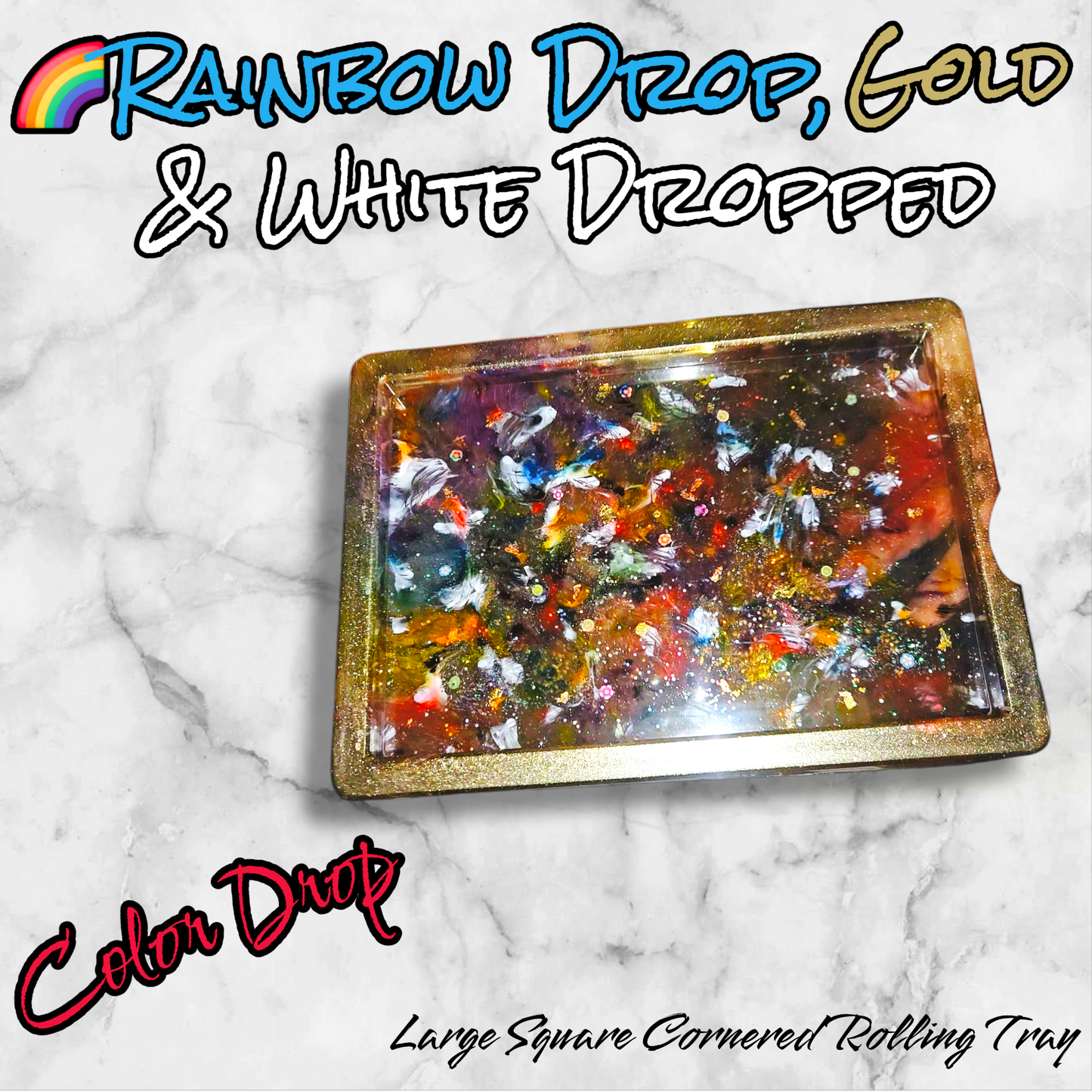 Large Square Cornered Rolling Tray