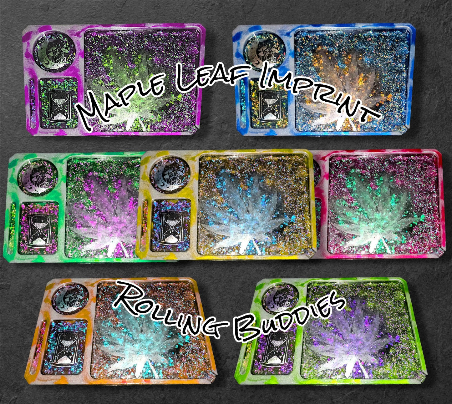 Maple Leaf Imprinted Rolling Buddies Trays