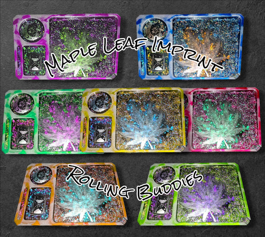 Maple Leaf Imprinted Rolling Buddies Trays