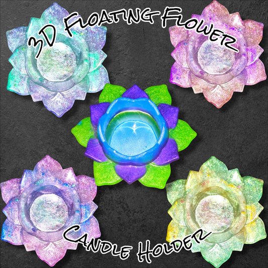3D Floating Flower Candle Holder