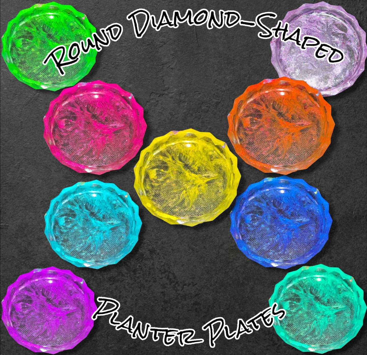 Round Diamond-Shaped Planter Plates