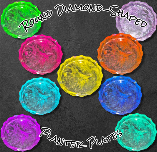 Round Diamond-Shaped Planter Plates